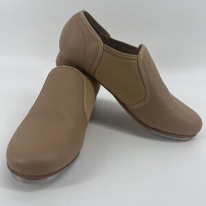 Dance Shoes Tap Full Sole Slip On Size 6.5 Theatricals Tan Tap Shoes Girls